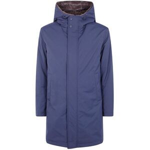 Herno Men "Keystone" Faux Fur Linen Parka Jacket